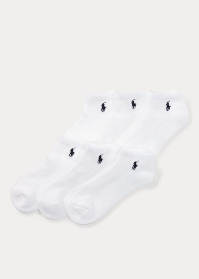 Calcetines Polo Ralph Lauren Mujer Blancos - Low-Profile Sport 6-Pack - VBUTI2865